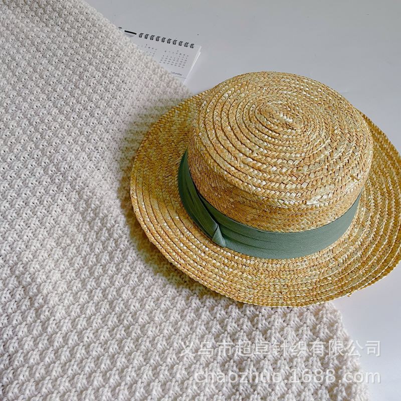 Mũ Cói Vàng Viền Vải Nhiều Màu Cho Bé Trai Bé Gái - Shop Phụ Kiện Trẻ Em Phong Cách Hàn Quốc Moy Kids