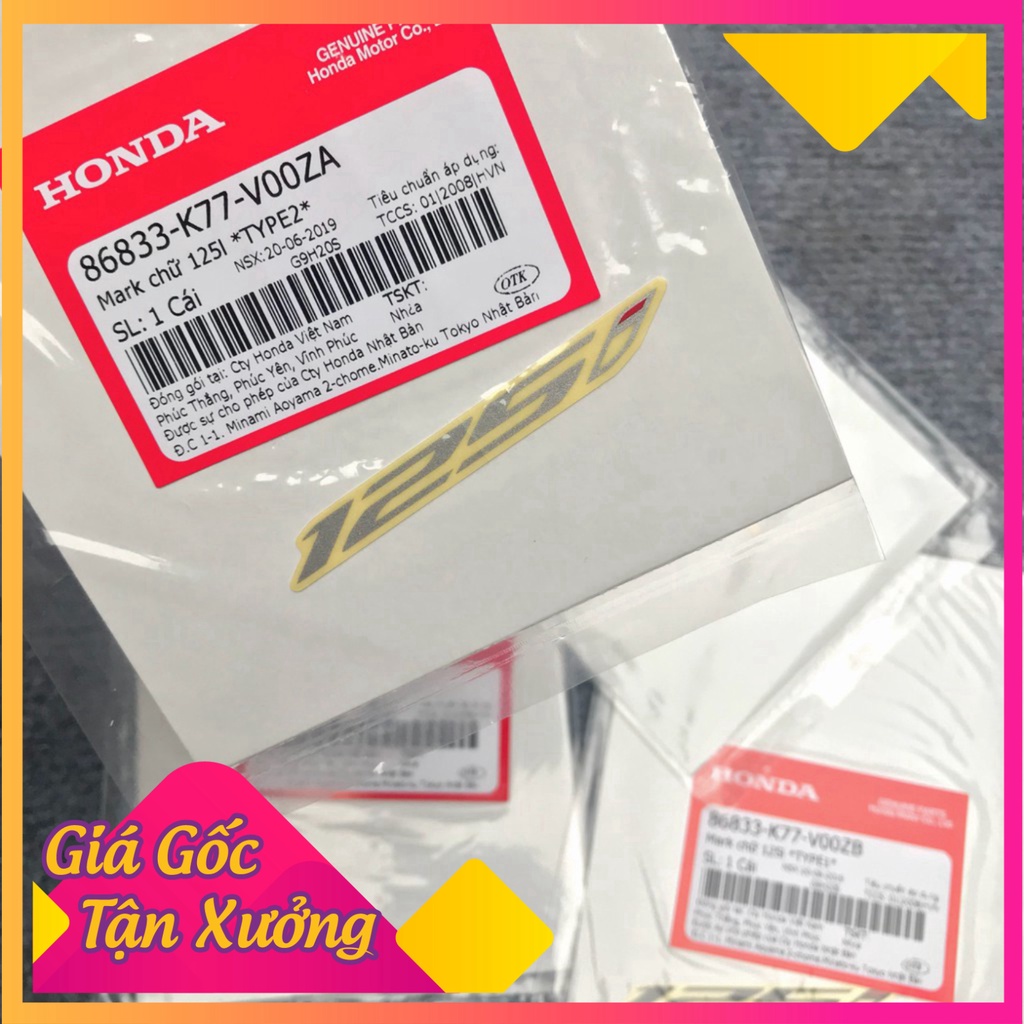 ★ Tem Chữ 150i Honda sh Chính Hãng cho các đời sh từ 2013 tới sh 2020 ( giá 1 đôi) ★  (Ảnh Sp thật)