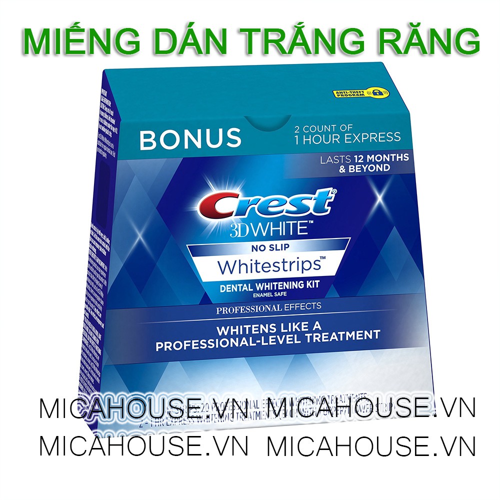  [ Full box ] 44 Miếng dán trắng răng Crest 3D Professional Effects hàng Mỹ