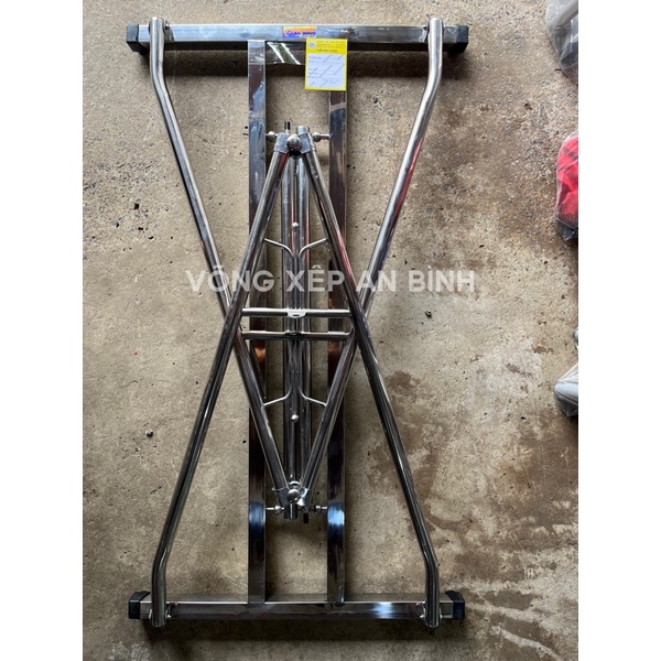 Bộ võng xếp inox chân vuông An Bình