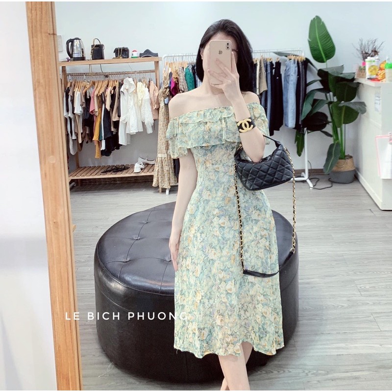 [Mã FAGREEN1505 giảm tới 30K đơn 99K] Đầm hoa xinh thiết kế trễ vai hàng đẹp chất mềm💐 Ảnh thật | BigBuy360 - bigbuy360.vn