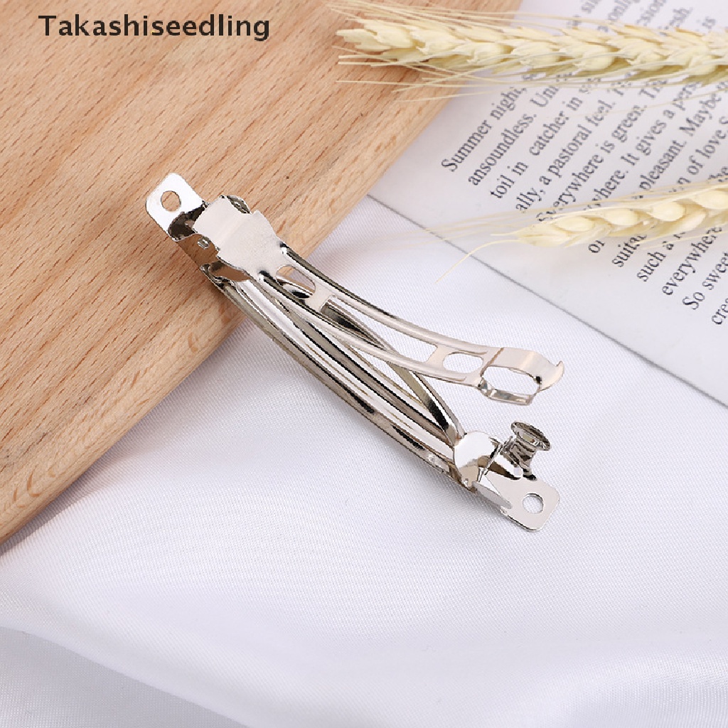 (Takashiseling) Set 10 Kẹp Tóc Hình Nơ Màu Trơn Làm Bằng Tay Bán Chạy