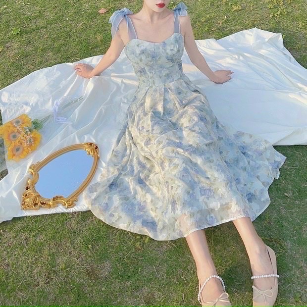 Đầm maxi voan hoa chiffon 2 lớp cao cấp ( có mút ) tuyệt phẩm thiết kế sang trọng đẳng cấp quý phài thời trang Bella
