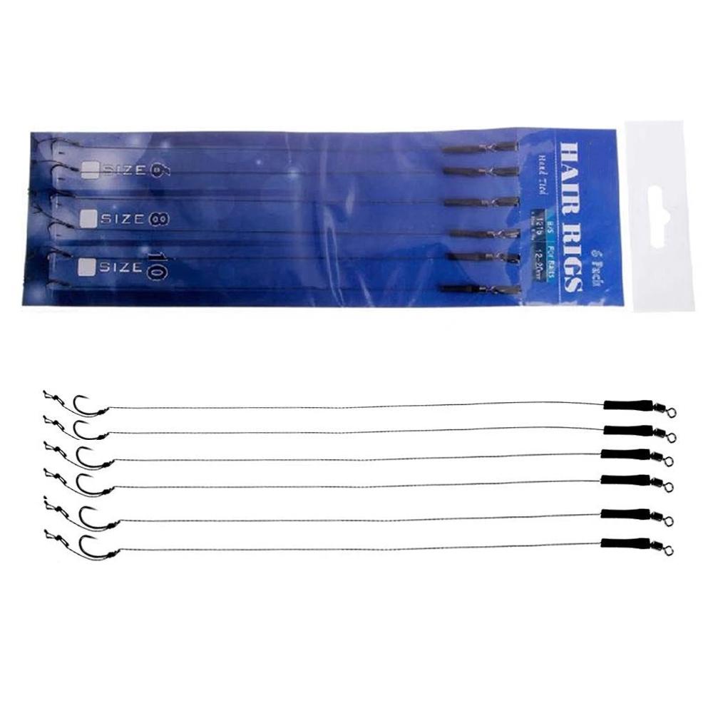 VANES1 Fishing Hair Rigs 12LB Fishing Tools With Line Fishhooks Tied Rigs Hook Barbless Hooks
