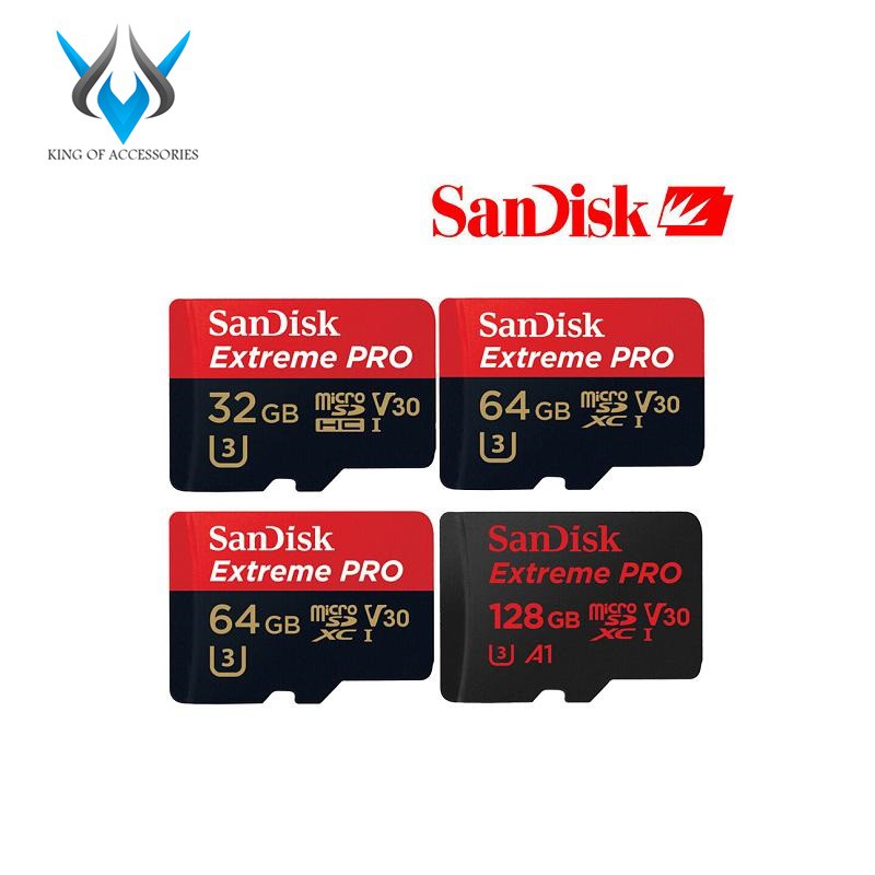 Thẻ nhớ microSDHC Sandisk Extreme Pro 667X A1 V30 32GB U3 4K 100MB/s (Đen)