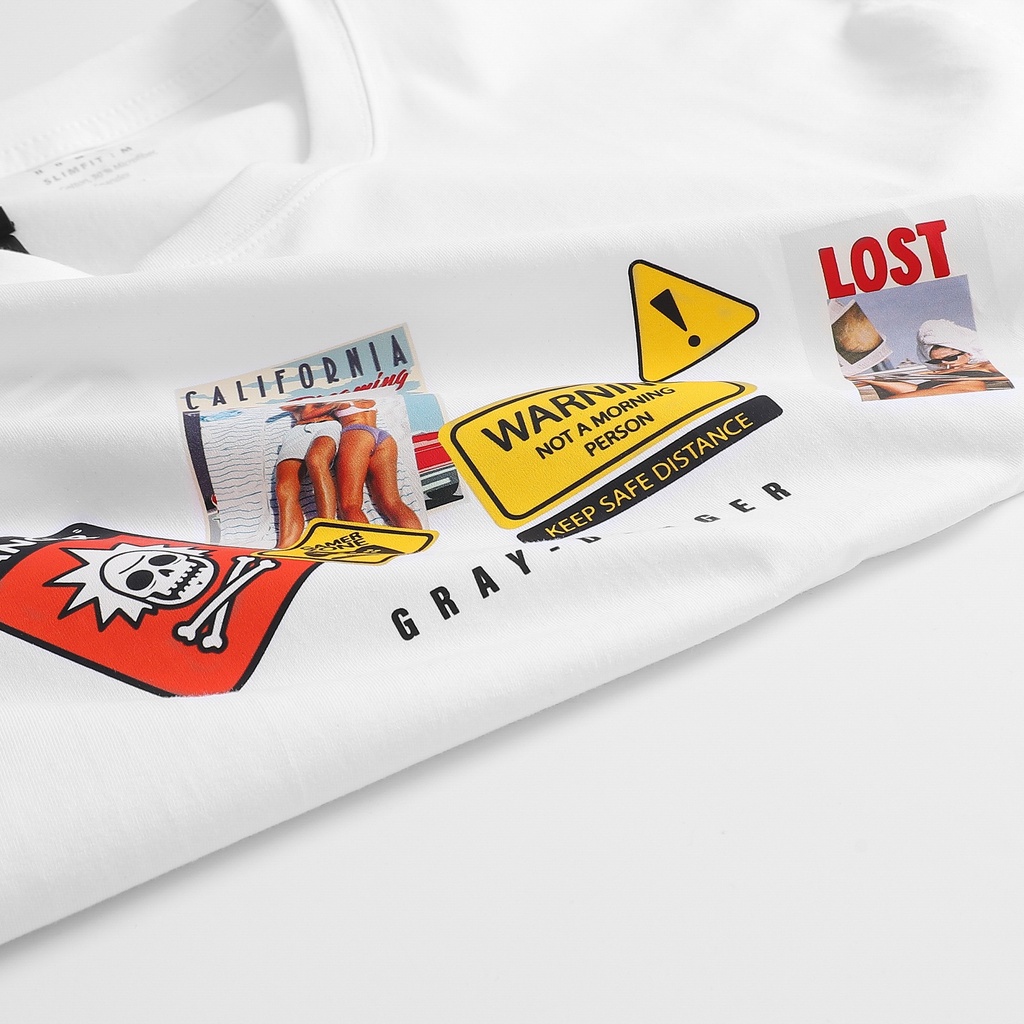 Áo thun nam nữ cổ tròn họa tiết hình Waring Lost GRAYHOMME vải Cotton xu xịn dáng unisex - TSG205