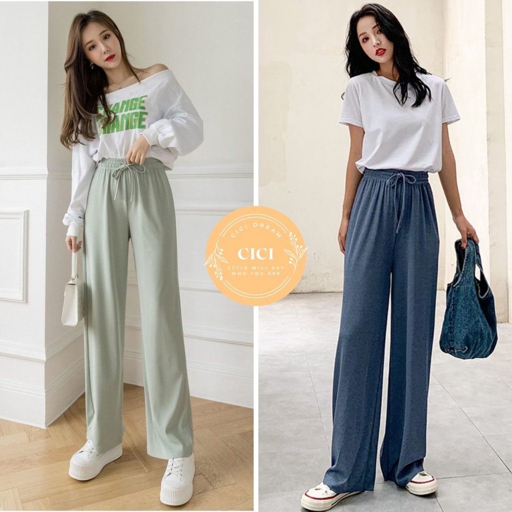 Quần nữ suông ống rộng cotton tăm Culottes trơn nhiều màu, quần tăm ống rộng nữ dáng suông siêu mát