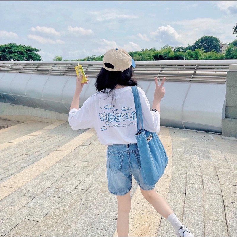 Áo Thun unisex MISSOUT CLOUD TEE nam nữ Full tag Tay cổ