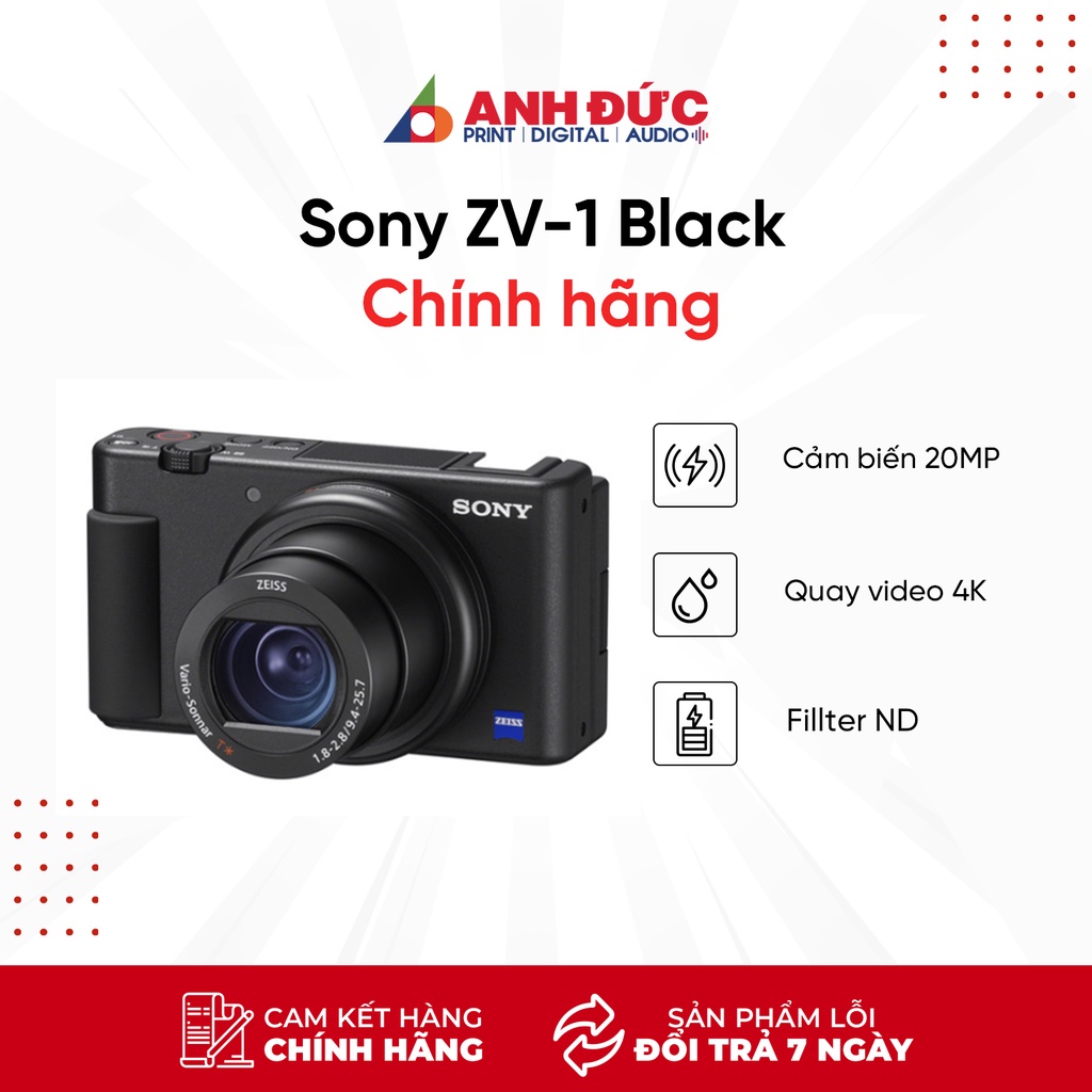 Máy Ảnh Sony ZV-1 Black Chính Hãng , Bảo Hành 24 Tháng Toàn Quốc