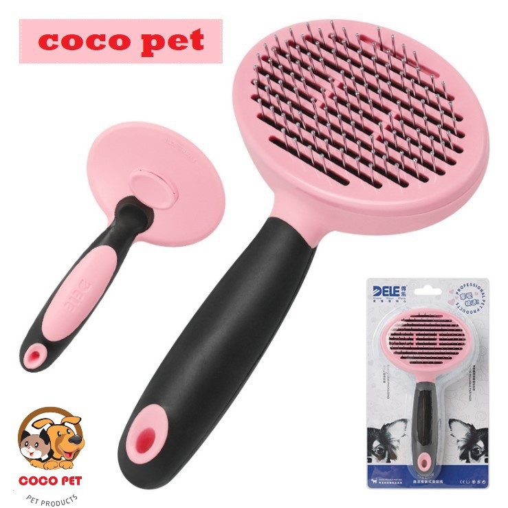 Lược Chải Lông Chó Mèo Cao Cấp - Lược Đánh Bông Lông Có Nút Bấm Đẩy Lông Dễ Dàng Lấy Lông Thừa