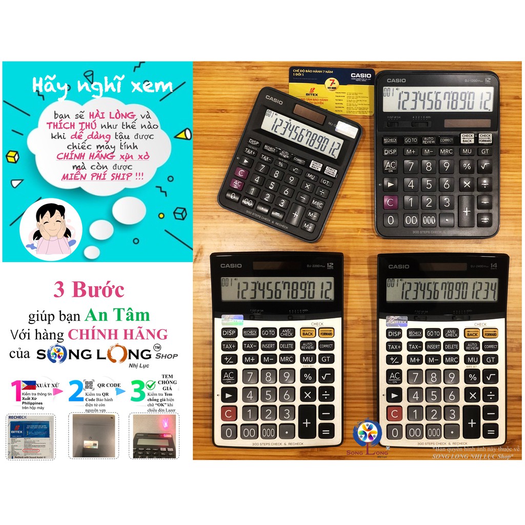 Máy Tính Chuyên Dụng Cho Shop CASIO MJ-120D Plus &amp; DJ-120/220/240D Plus – &quot;300 Bước Kiểm Tra&quot; - Nhập khẩu Phillipines