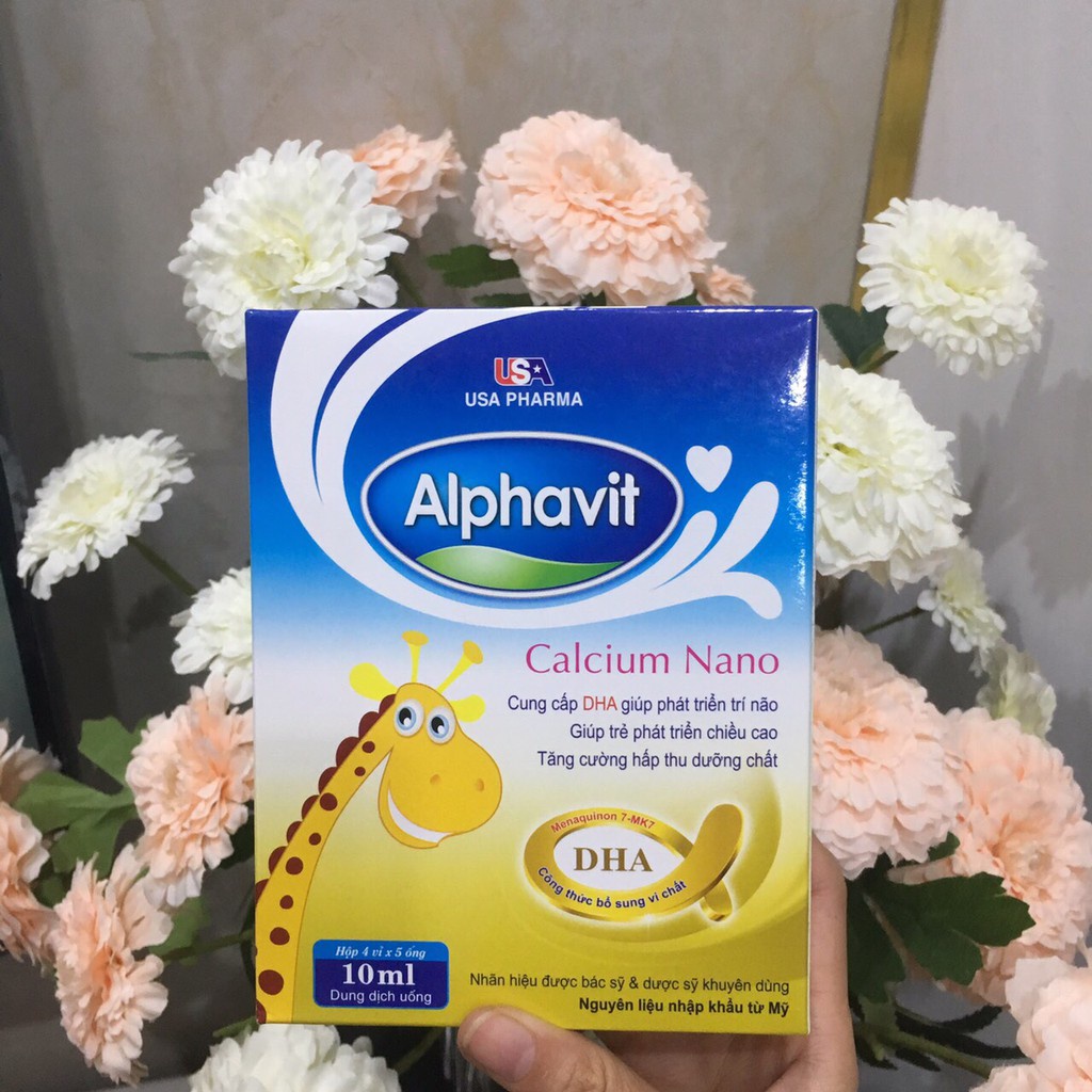 [Dành cho bé]  ALPHAVIT CANXI tăng cường hấp thu canxi - Hộp 20 ống