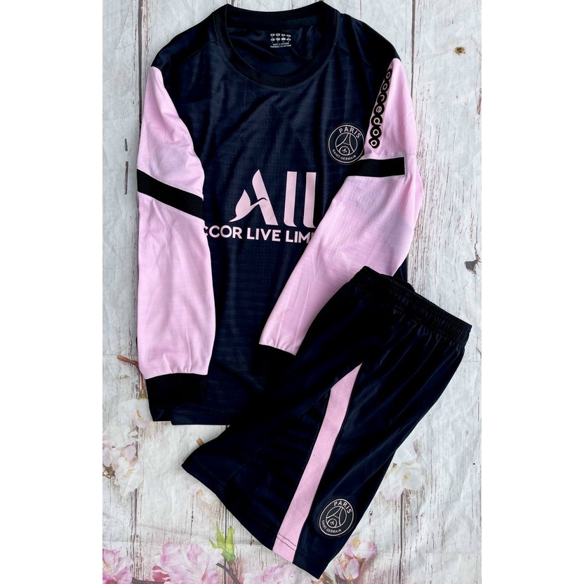 Áo bóng đá - Áo Đá Banh PSG - Paris Saint-Germain F.C-Dài Tay Hồng- 2022- Chất Polyeste thái cao cấp