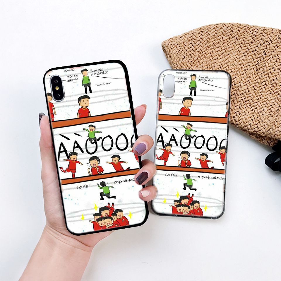 Ốp lưng kính iPhone in hình U23 Việt Nam trên tuyết - Chib016 ( có đủ mã máy )