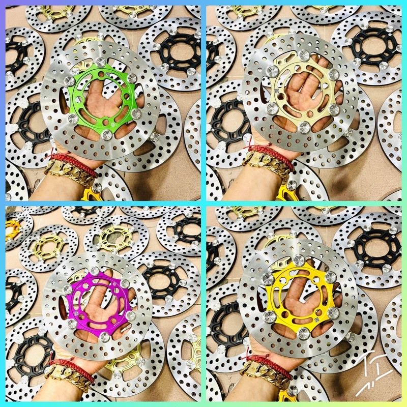 ❌NEW ĐỘC TẠI SHOP - Đĩa Thắng Trước 4 lỗ size 220mm - Lòng Nhiều Màu Khoen INOX 304 sáng bóng