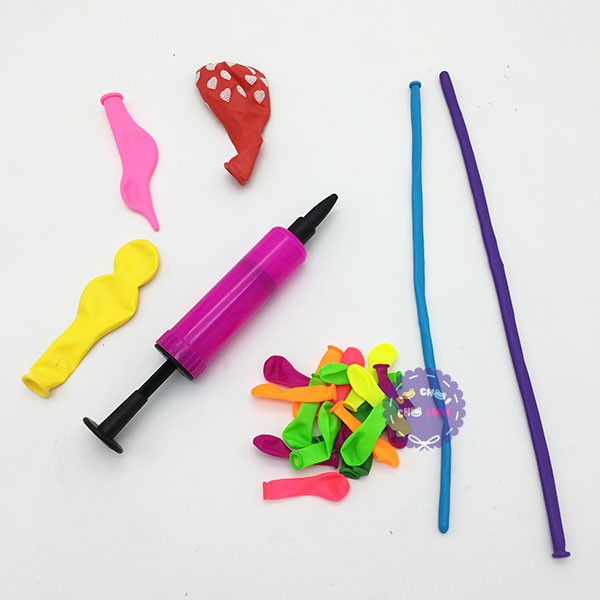 Vỉ đồ chơi ống bơm & bong bóng Balloon bằng nhựa - KhaDiTOYS