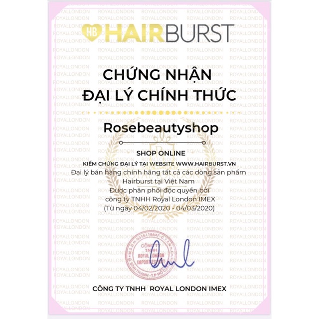 Dầu gội kích thích mọc tóc Hair Burst - UK