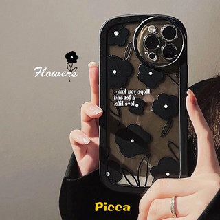 Ốp Điện Thoại TPU Mềm Hình Hoa Màu Đen Bóng Redmi 10A 10 9A 9 10C 9T 9C NFC Redmi Note 11pro 8 9s 9pro 11 10 10s 10pro