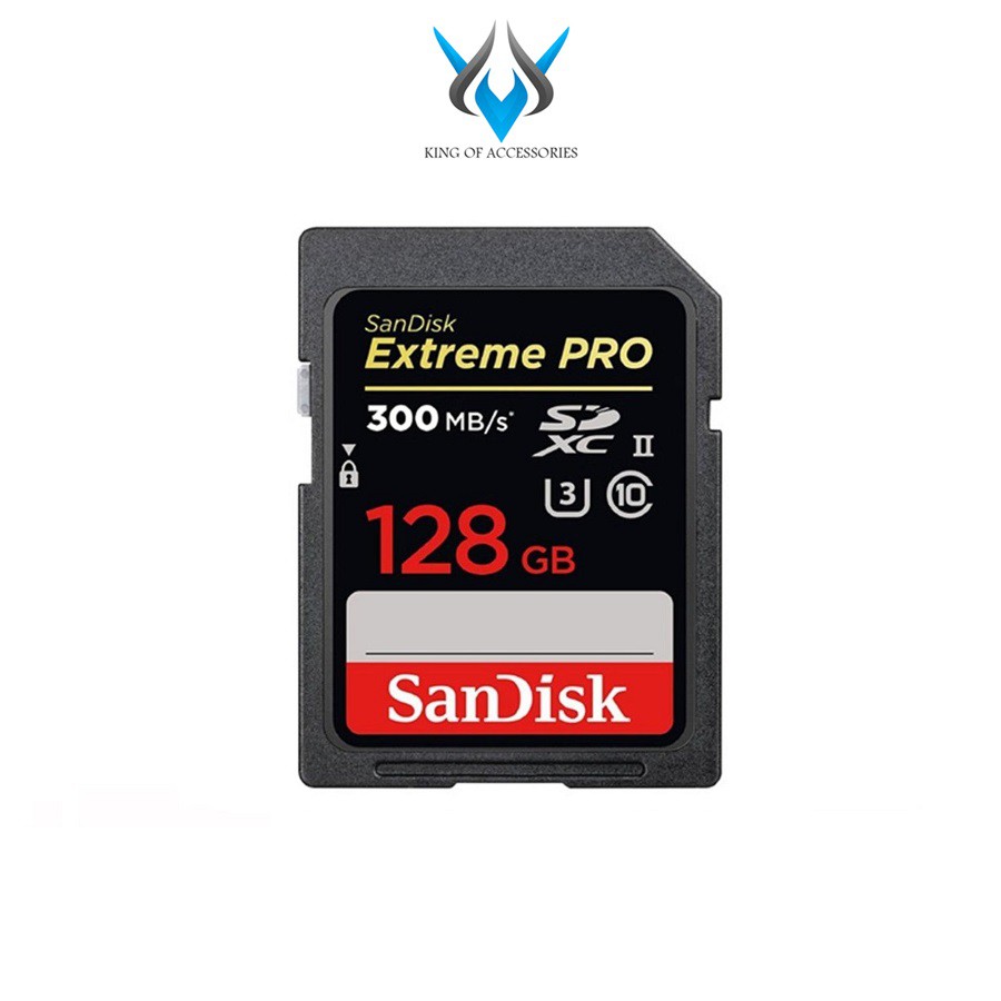 Thẻ nhớ Máy Ảnh SDXC Sandisk Extreme Pro UHSII U3 2000x 128GB 300MB/s (Đen)