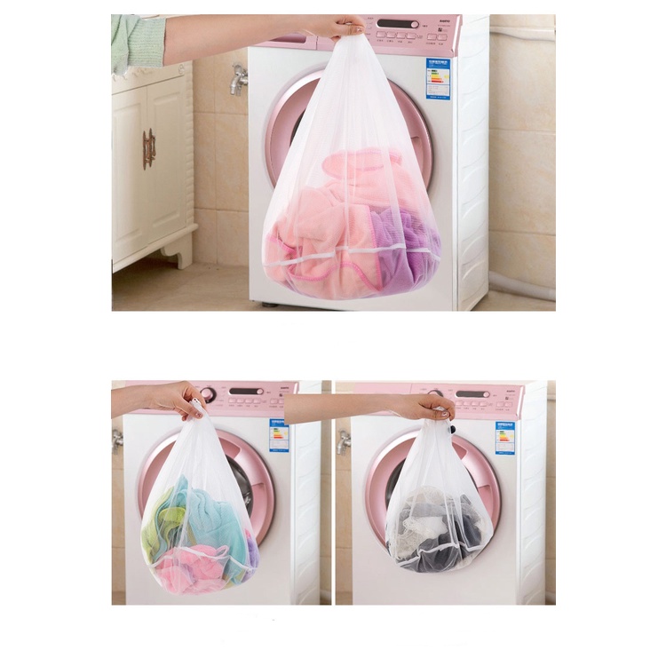 TÚI GIẶT DÂY RÚT VẢI LƯỚI ĐỰNG QUẦN ÁO, ĐỒ LÓT - TÚI GIẶT ĐỒ BẢO QUẢN QUẦN ÁO BIBI 33