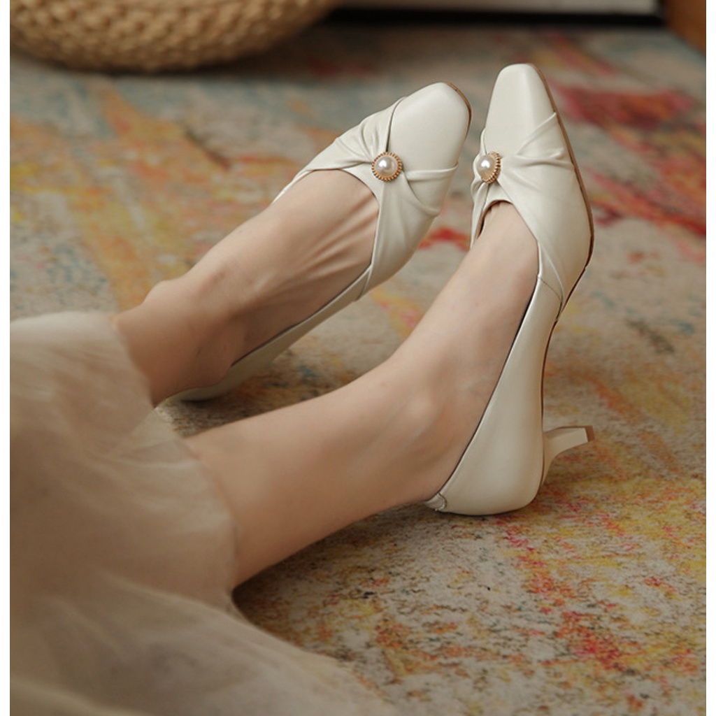 Giày cao gót nữ 5cm da mềm mẫu 2023 thời trang công sở - tiemgiaydazzling da679