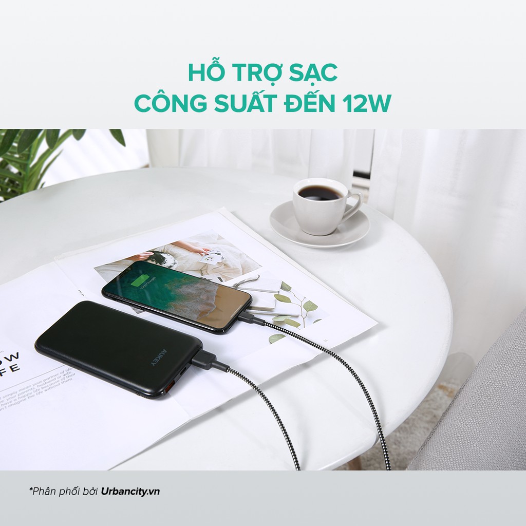 Cáp Lightning Aukey CB-AL1 MFi, Dài 1.2 Mét Chống Rối Toàn Diện - Hàng Chính Hãng