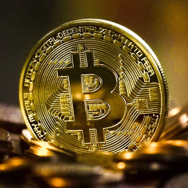 Đồng Tiền Bitcoin Kim Loại Mạ Vàng Sưu Tầm