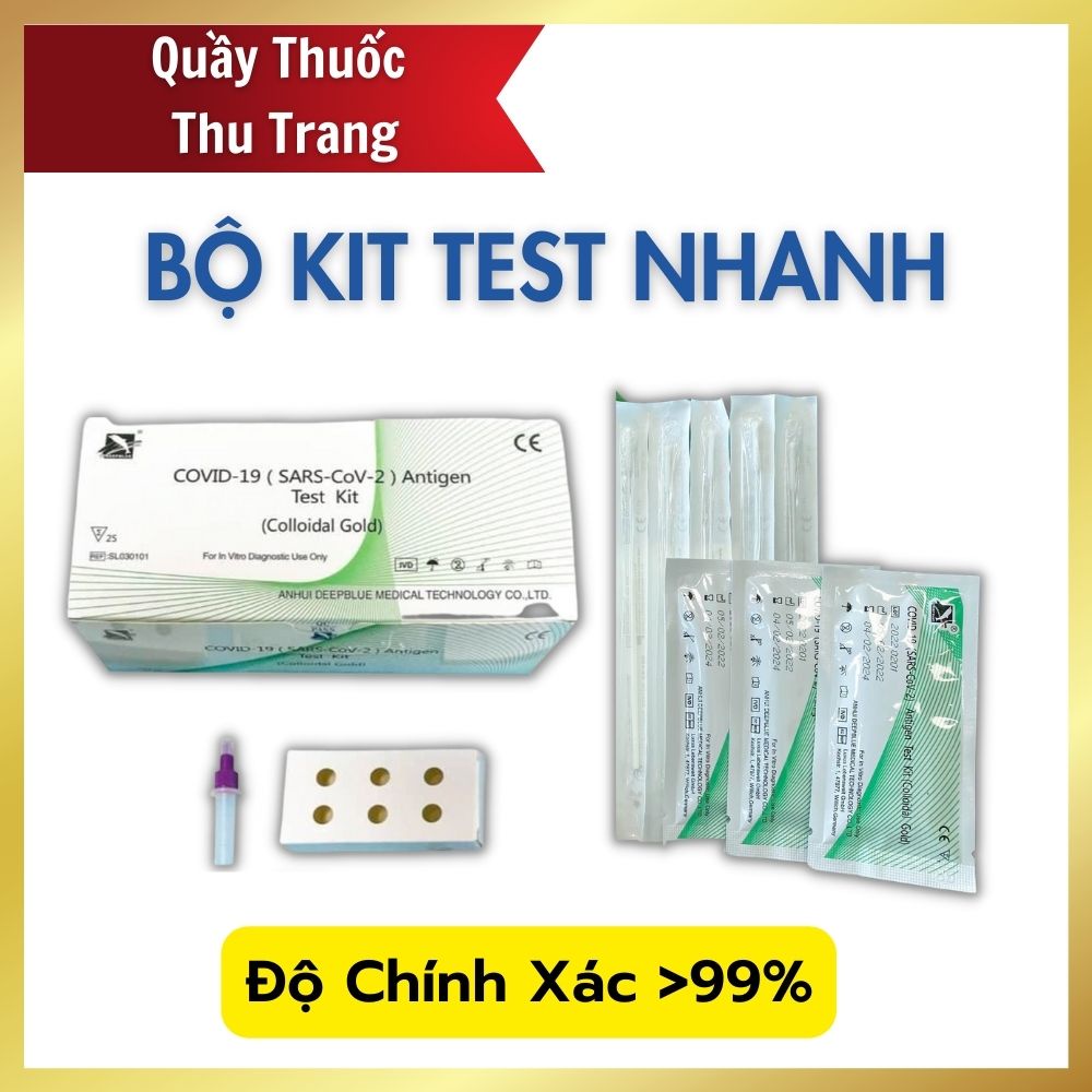 Bộ Test Nhanh Tại Nhà Antigen Colloidal Gold Chính Hãng  - Kit Test Kháng Nguyên - Que Test Mũi