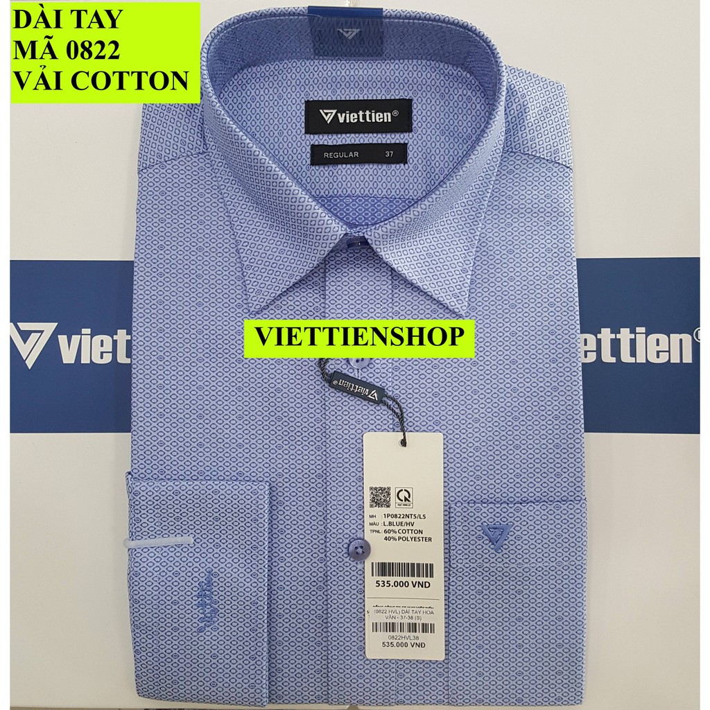(0822 HVL) ÁO SƠ MI VIỆT TIẾN DÀI TAY HOA VĂN
