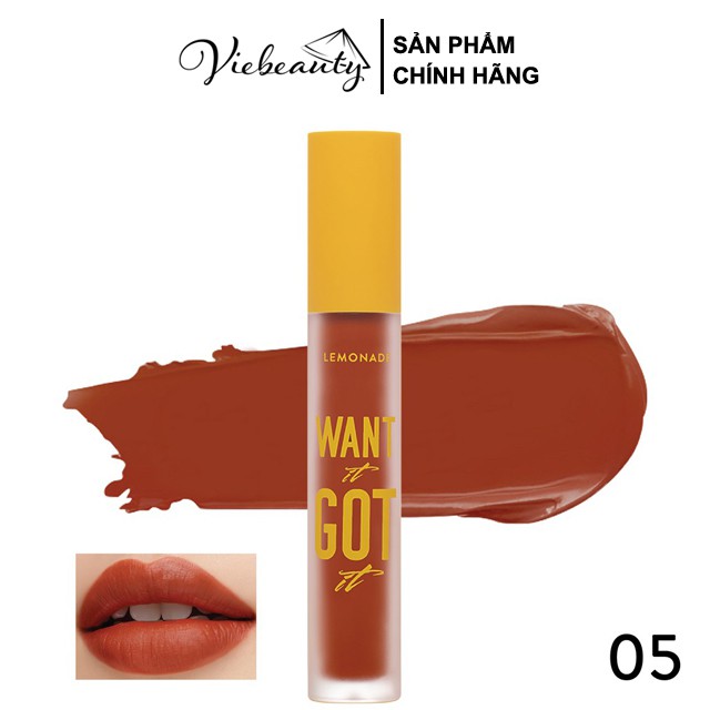 Son Kem Lì Nhẹ Môi Lemonade Want It Got It Lipcream 5g - Khongcoson