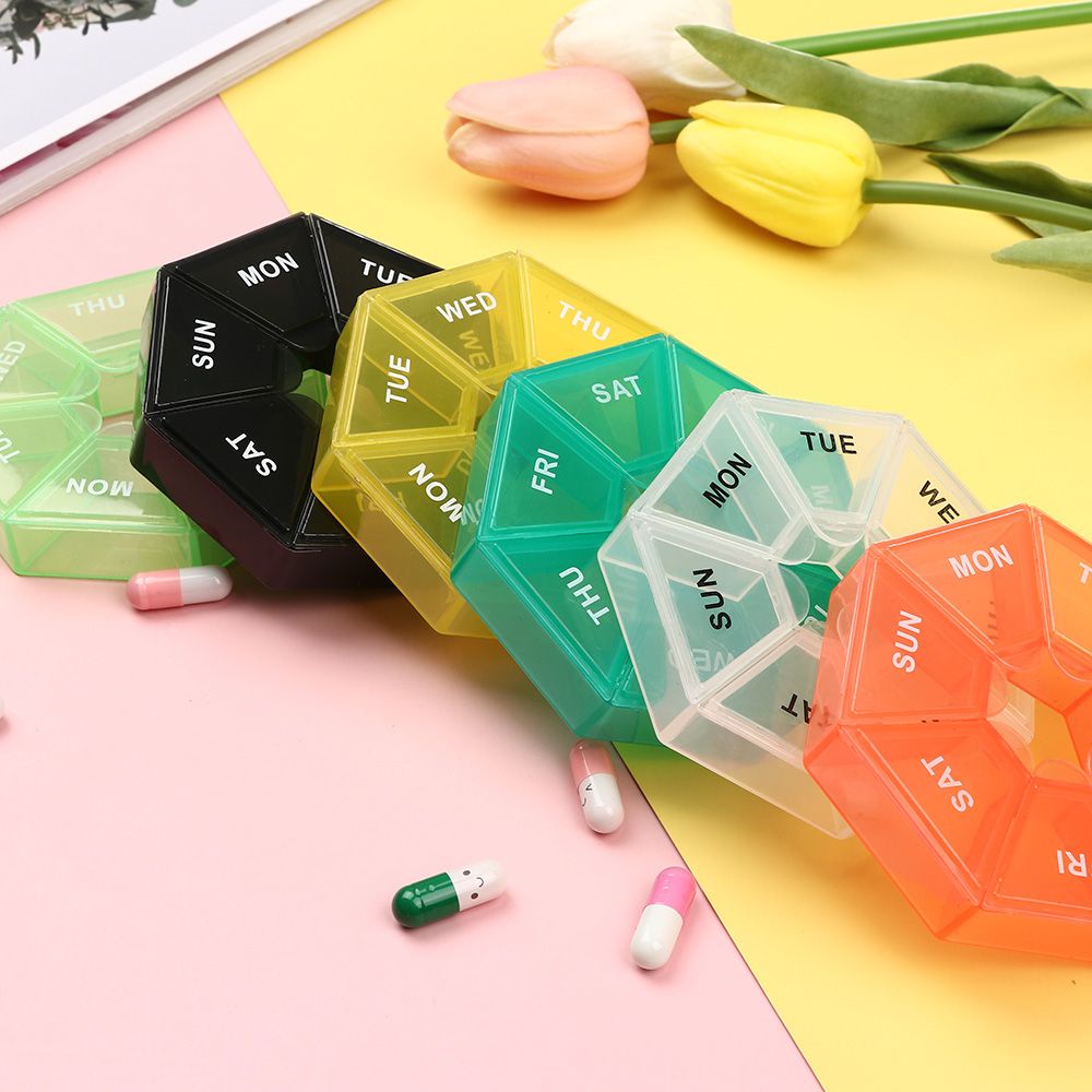 Hộp đựng thuốc 7 ngày bằng nhựa tùy chọn màu sắc
