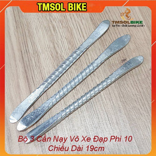 Bộ 3 Cây móc Lốp Xe Đạp Phi 10 Chiều Dài 19cm Siêu Cứng, Cây nạy vỏ xe đạp