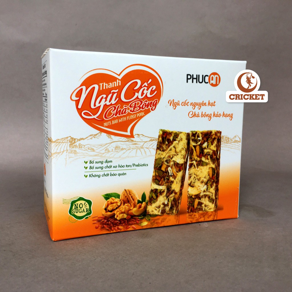 [ Ăn Kiêng ] Thanh Ngũ Cốc Chà Bông Phúc An Ngũ Cốc Thơm Ngon Chà Bông Hảo Hạng - Hộp 100g (5 gói x 20g)