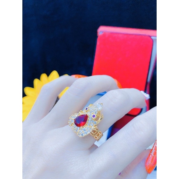 Nhẫn nữ kiểu con cóc mạ vàng 18