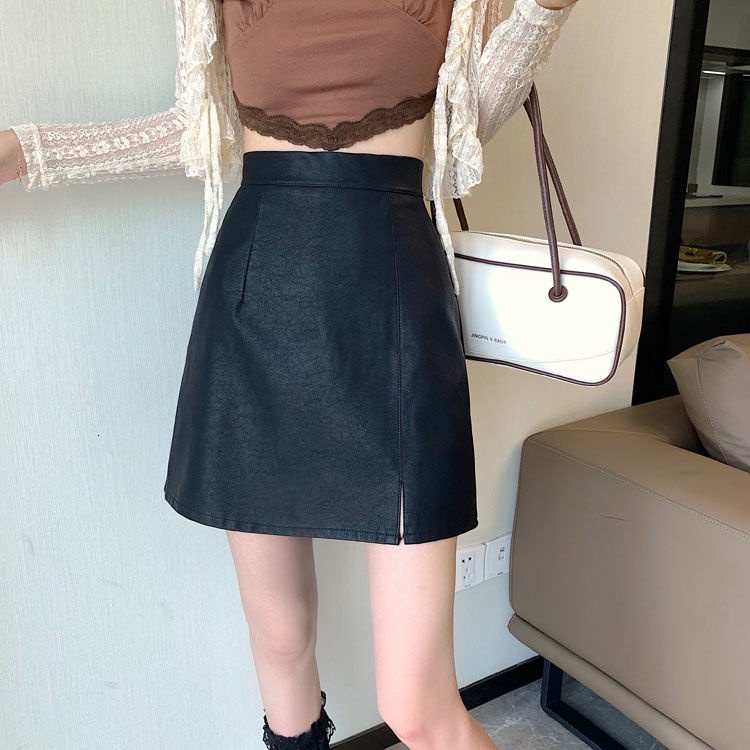 Chân Váy Da Lưng Cao Ôm Dáng Thời Trang Hàn Quốc 112873 Chân Váy Chữ A Dáng Ôm Màu Sắc Ngọt Ngào Thời Trang