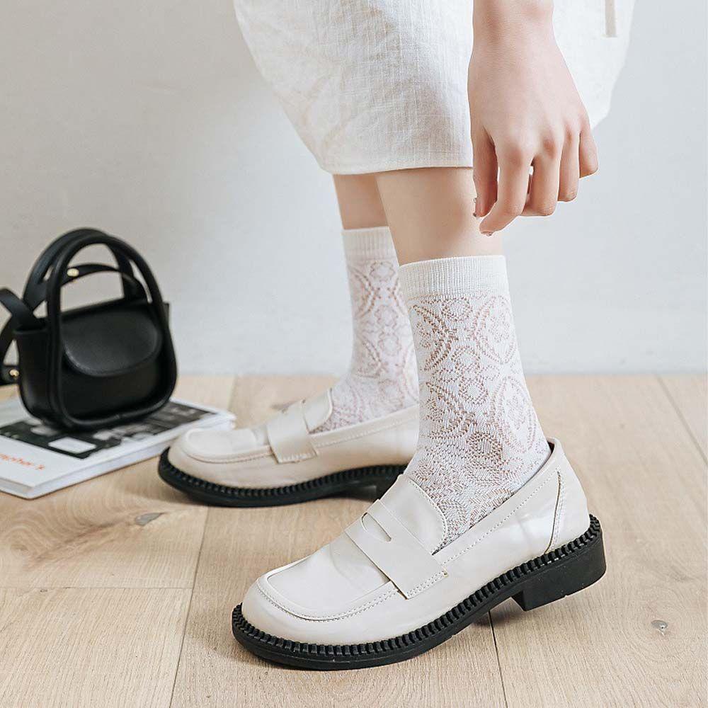 Vớ Cotton Cổ Trung Thoáng Khí Màu Sắc Ngọt Ngào Thời Trang Xuân Hè Cho Nữ VANES1