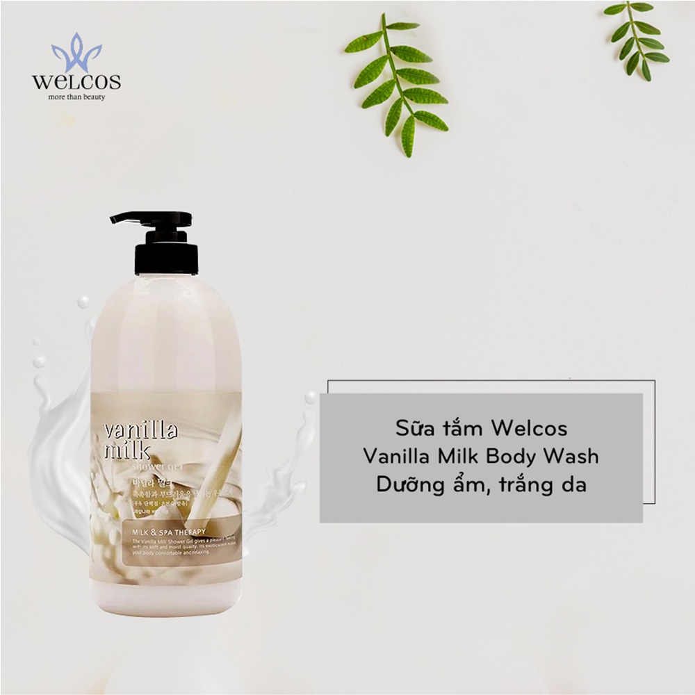 Sữa Tắm Welcos Vanilla Milk Body Wash Hương Vani Dưỡng Trắng Cho Da 732g