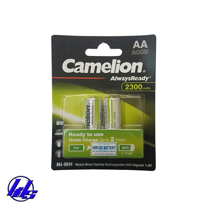 Pin sạc AA Camelion AlwaysReady 2300mAh - Vỉ 2 viên
