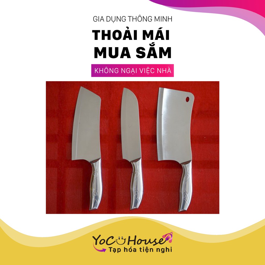 Bộ 3 dao Thái Lan cao cấp - cán cầm liền chắc chắn - Chuẩn Thái - YenjHouse