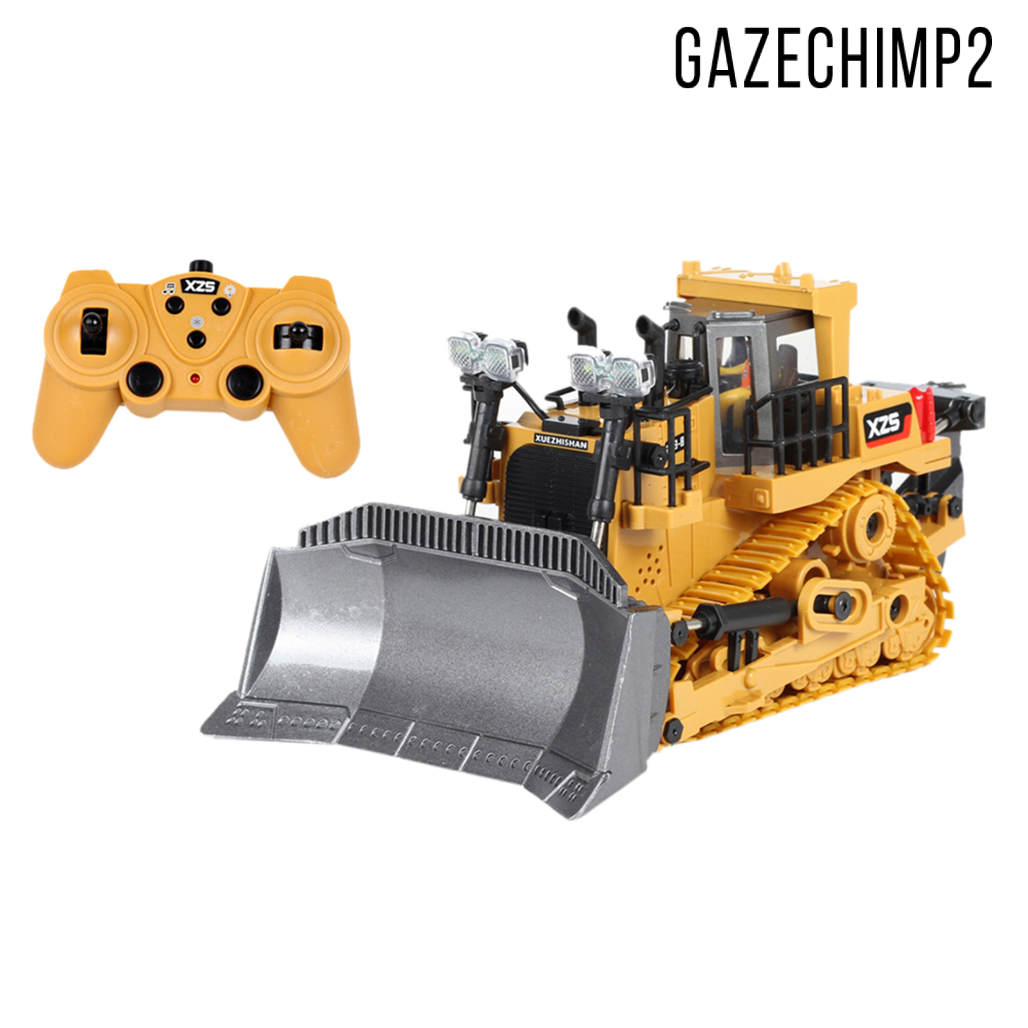 RC Xe Ủi Đất Điều Khiển Từ Xa Gazechimp2 Có Đèn Và Nhạc Cho Bé