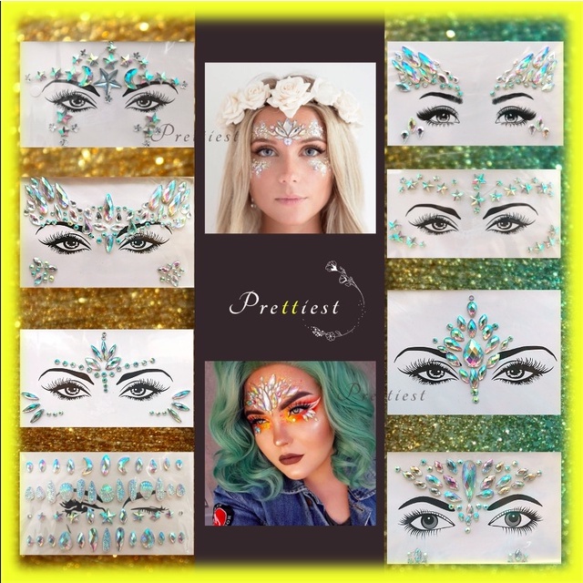 Đá đính makeup đẹp | đính đá trang điểm | đính mắt tiệc sự kiện rave | face crystal tiktok