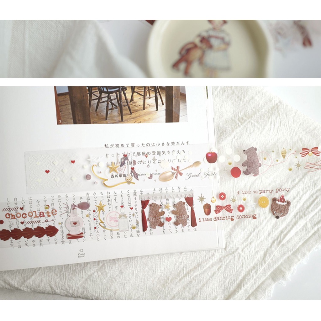 Chiết lẻ các mẫu băng dính hình xinh xắn trang trí sổ, planner