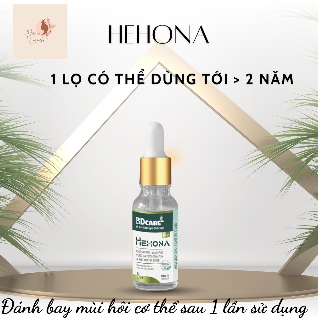 Khử mùi hôi chân và hôi nách HEHONA - Ngăn tiết mồ hôi - Giảm thâm lọ 5ml