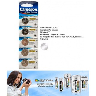 Pin lithium battery cr2032 camelion 3v