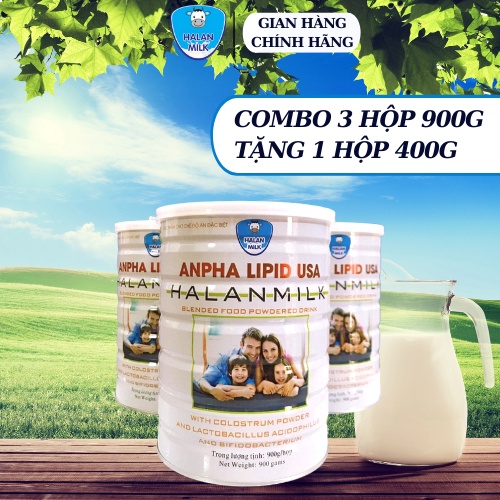 [Mua 3 tặng 1] COMBO 3 hộp sữa non Anpha lipid USA 900g - Giúp tăng sức đề kháng, phục hồi nhanh sức khỏe,