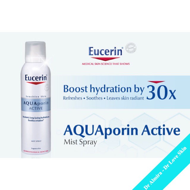 Xịt khoáng EUCERIN AQUAPORIN ACTIVE MIST SPRAY dưỡng ẩm làm dịu cho da nhạy cảm