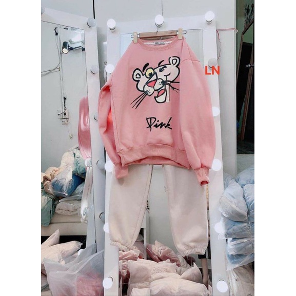 Áo Nỉ Thu đông Pink; 4usSweater cổ tròn dài tay bồng, thun hoodie form rộng UlzzangChất Nỉ Bông Đẹp Không xù
