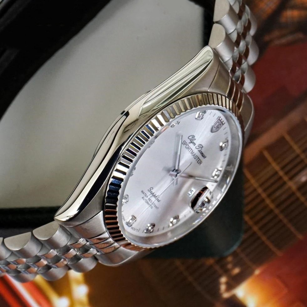 [Mã FARSBRT52 giảm 20% đơn từ 249K] Đồng hồ nam dây kim loại mặt kính sapphire automatic Olym Pianus OP89322 OP89322AGS