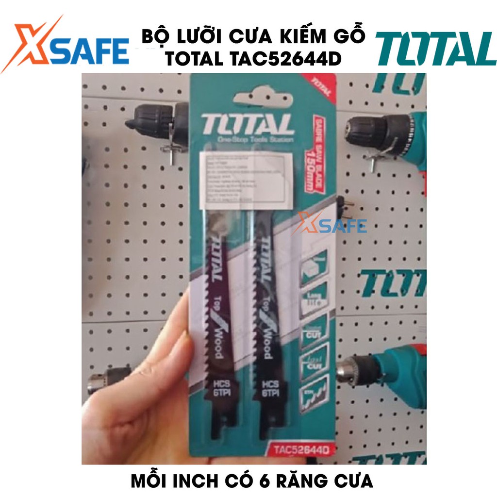 Bộ lưỡi cưa kiếm gỗ TOTAL TAC52644D Lưỡi cưa kiếm Total chất liệu thép carbon, mỗi inch 6 răng cưa, cắt nhanh gỗ, nhựa