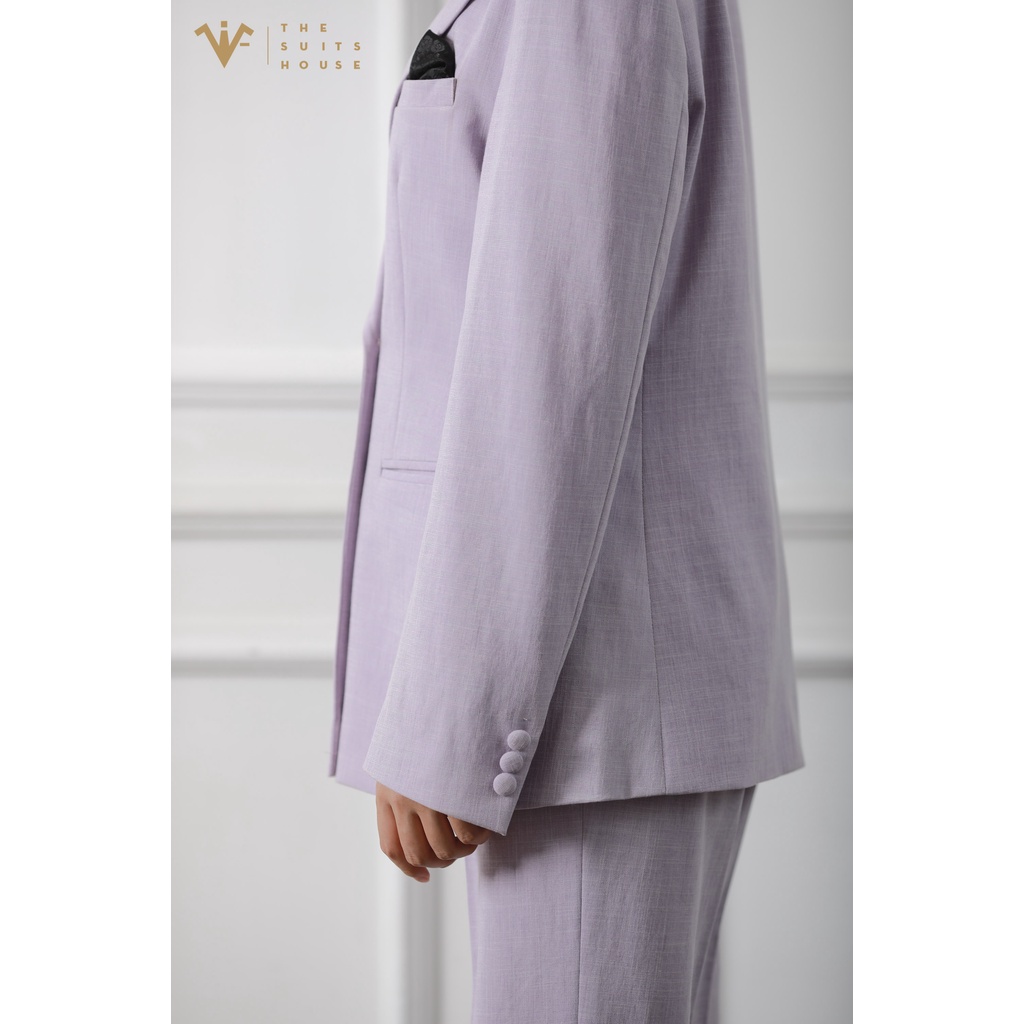 Bộ vest nữ tím pastel ống rộng suits sartorial chất cashmere The Suits House